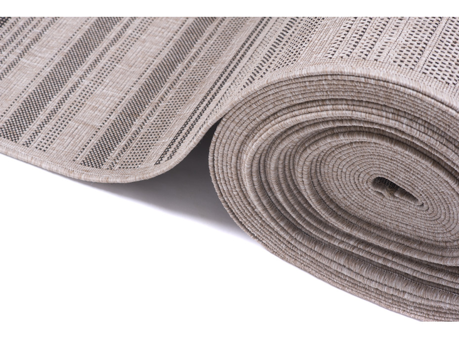 Sisalový PP běhoun STRIPE - světle hnědý/černý - 70x300 cm