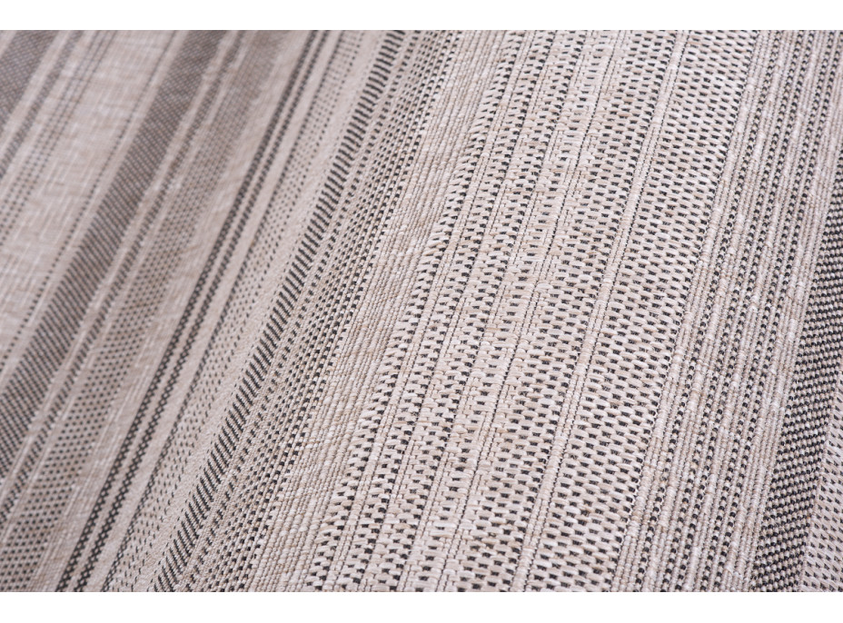 Sisalový PP běhoun STRIPE - světle hnědý/černý - 70x300 cm