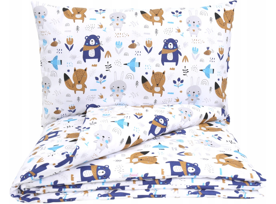 Dětské bavlněné povlečení do postýlky 135x100 cm BABYMAM PREMIUM - Boho zvířátka