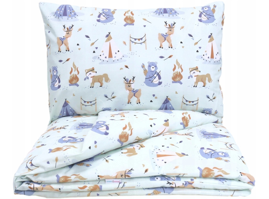 Dětské bavlněné povlečení do postýlky 120x90 cm BABYMAM PREMIUM - Indiánský tábor