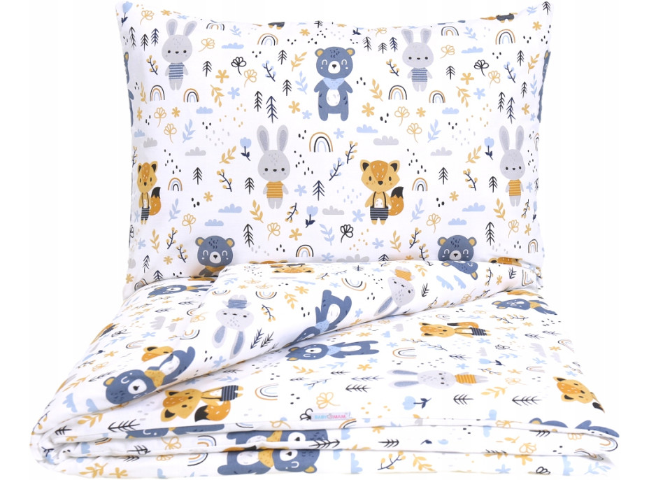 Dětské bavlněné povlečení do postýlky 120x90 cm BABYMAM PREMIUM - Lesní zvířátka