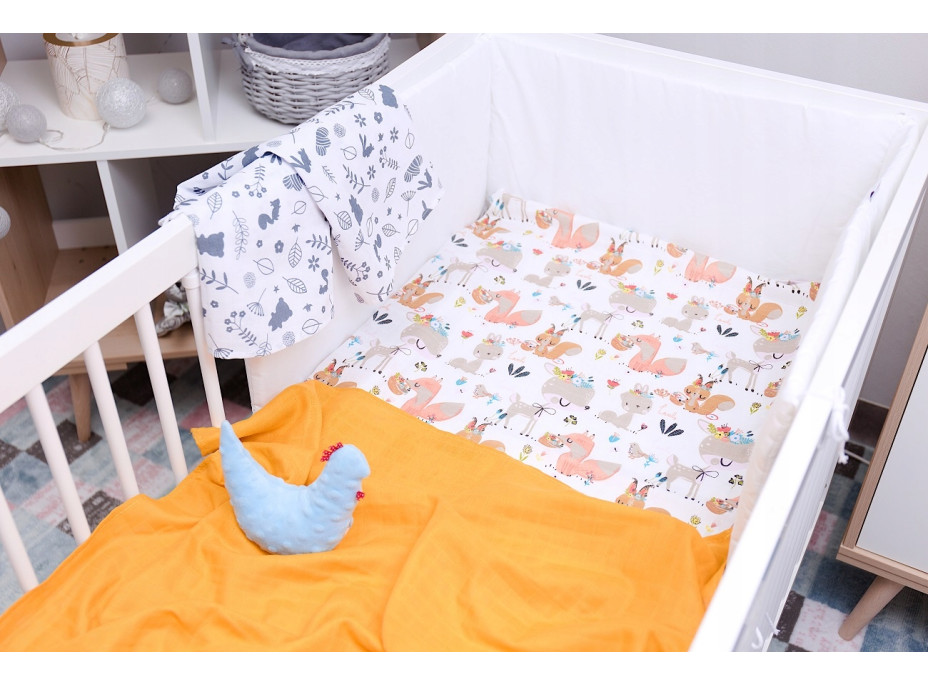 Dětské mušelínové pleny BABYMAM PREMIUM 70x75 cm - sada 3 ks - Srnečka a zvířátka