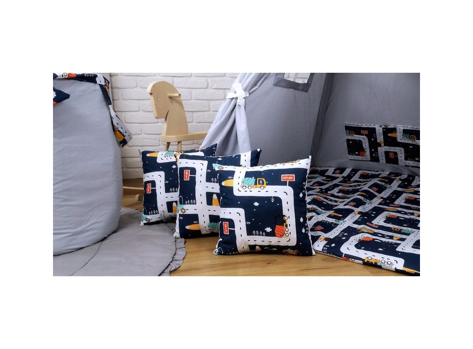 Dětský stan TEEPEE (TÝPÍ) MĚSTEČKO s doplňky - šedý