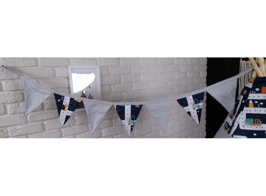 Dětský stan TEEPEE (TÝPÍ) MĚSTEČKO s doplňky - šedý