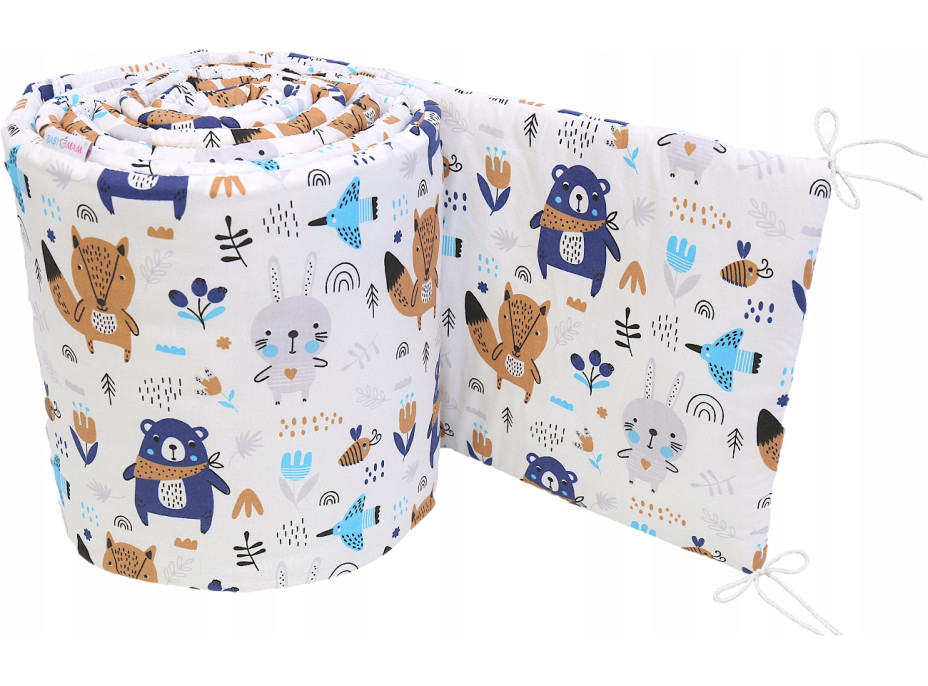Ochranný mantinel do postýlky 180x30 cm BABYMAM PREMIUM - Boho zvířátka