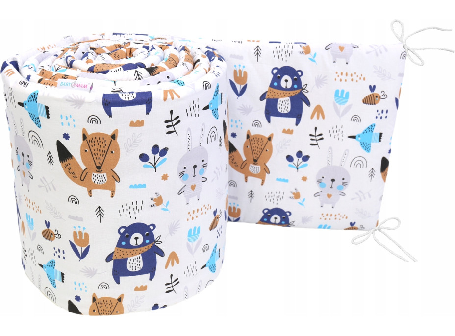 Ochranný mantinel do postýlky 180x30 cm BABYMAM PREMIUM - Boho zvířátka