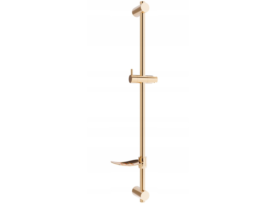 Sprchová kovová tyč s držákem na ruční sprchu a mýdlo MEXEN DF - 80 cm - rose gold, 79382-60