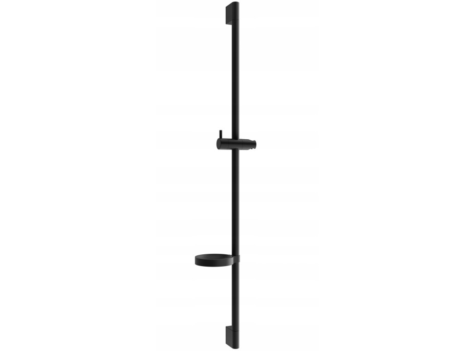 Sprchová kovová tyč s držákem na ruční sprchu a mýdlo MEXEN DS - 90 cm - černá matná, 79383-70