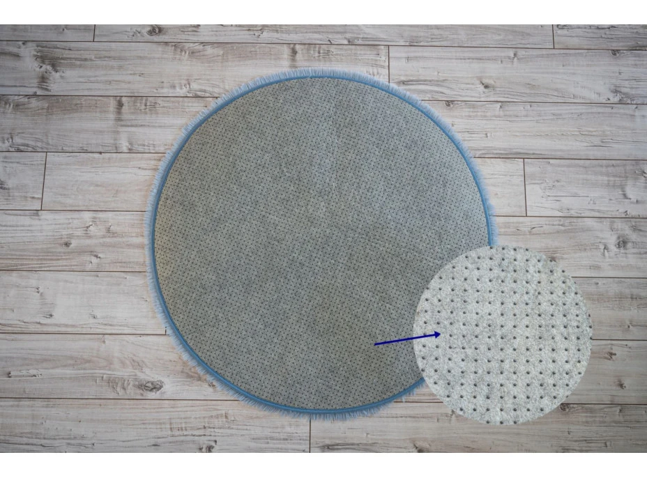 Plyšový kulatý koberec SOFT 70 cm - šedý