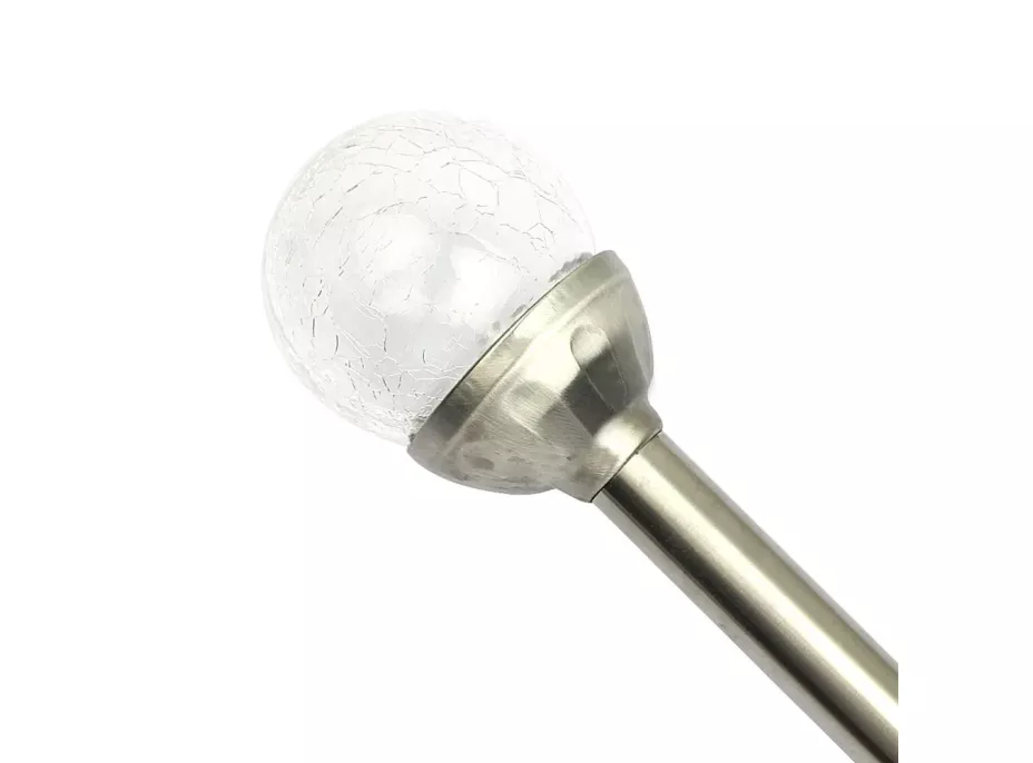 Zahradní LED solární lampa do země BALL 35x6 cm - stříbrná