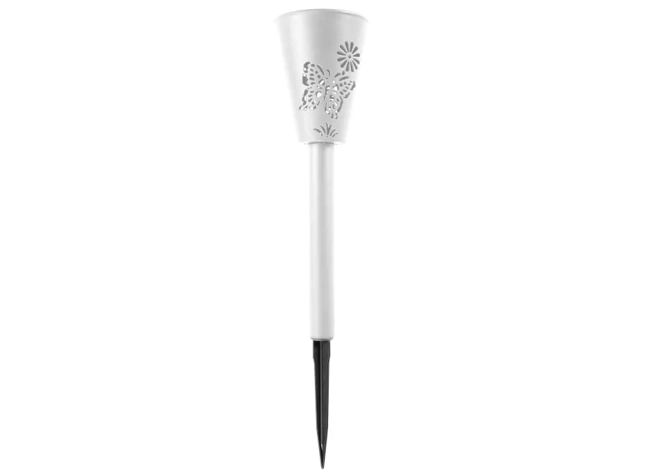 Zahradní LED solární lampa do země BUTTERFLY 37x7,5 cm - bílá