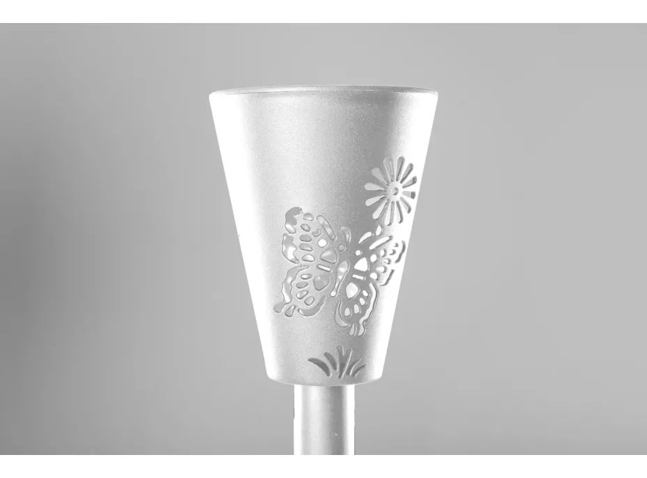 Zahradní LED solární lampa do země BUTTERFLY 37x7,5 cm - bílá