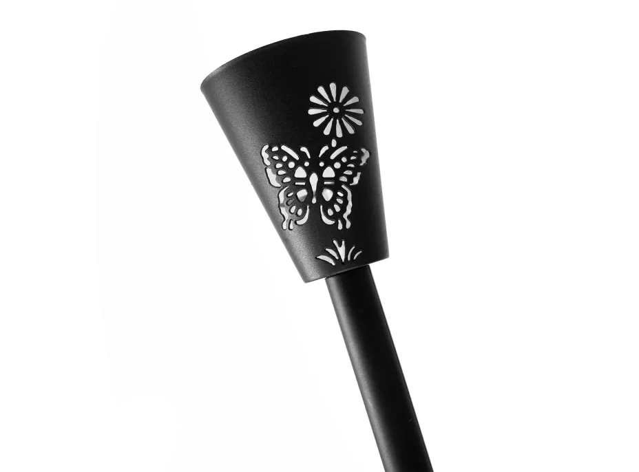 Zahradní LED solární lampa do země BUTTERFLY 37x7,5 cm - černá