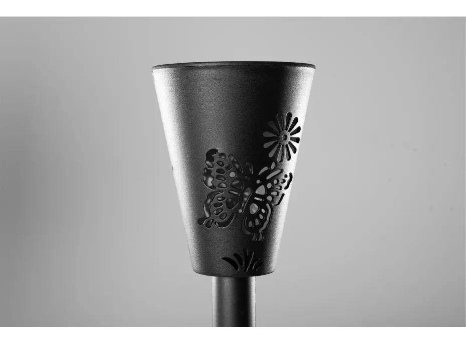 Zahradní LED solární lampa do země BUTTERFLY 37x7,5 cm - černá
