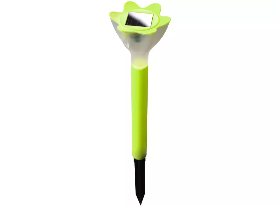 Zahradní LED solární lampa do země FLOWER 31x6 cm - zelená