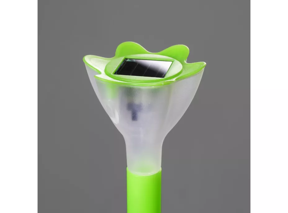 Zahradní LED solární lampa do země FLOWER 31x6 cm - zelená