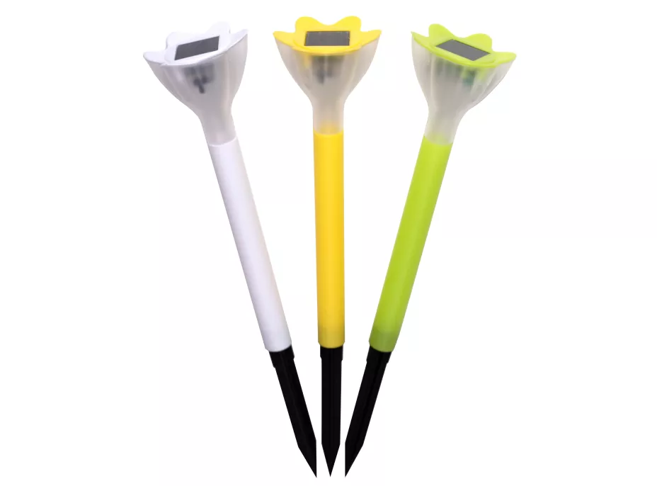 Zahradní LED solární lampa do země FLOWER 31x6 cm - zelená