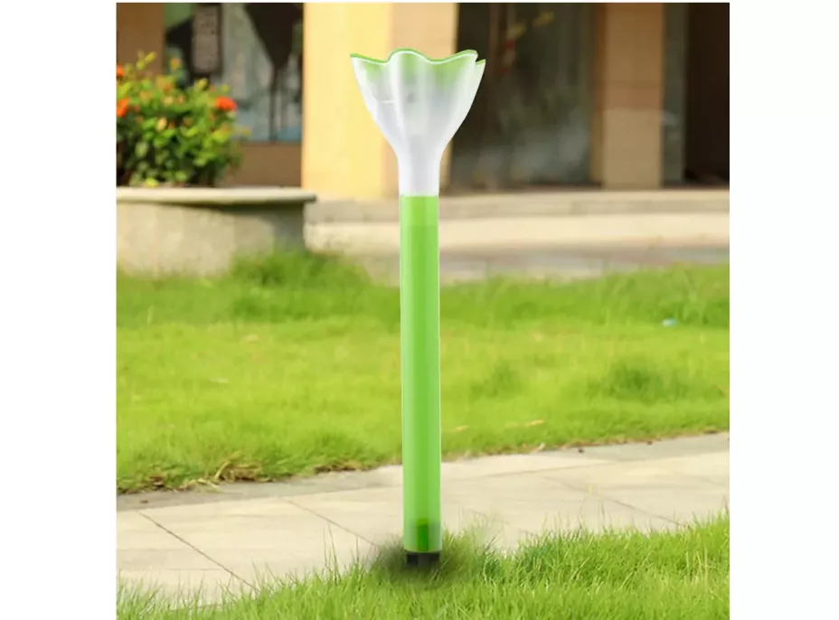 Zahradní LED solární lampa do země FLOWER 31x6 cm - zelená