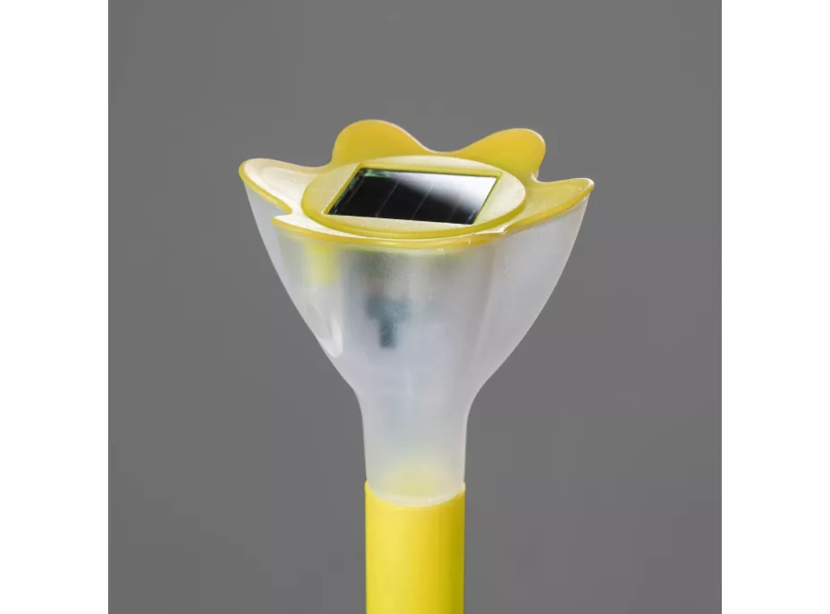 Zahradní LED solární lampa do země FLOWER 31x6 cm - žlutá
