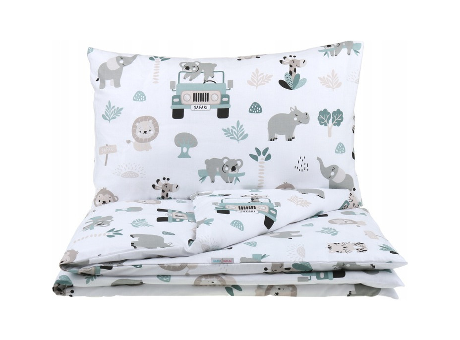 Dětské bavlněné povlečení do postýlky 120x90 cm BABYMAM PREMIUM - Na safari