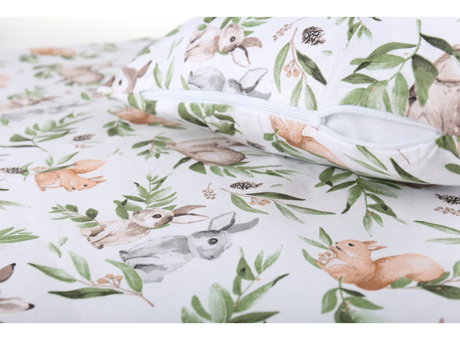 Dětské bavlněné povlečení do postýlky 120x90 cm BABYMAM PREMIUM - Zelená paseka