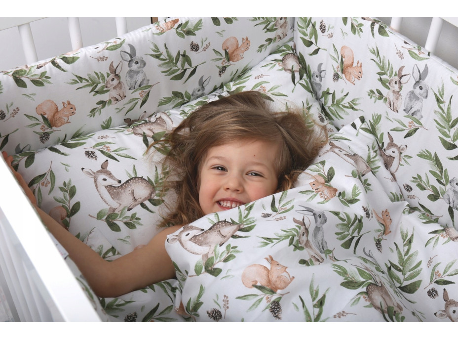 Dětské bavlněné povlečení do postýlky 120x90 cm BABYMAM PREMIUM - Zelená paseka
