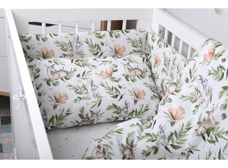 Dětské bavlněné povlečení do postýlky 120x90 cm BABYMAM PREMIUM - Zelená paseka