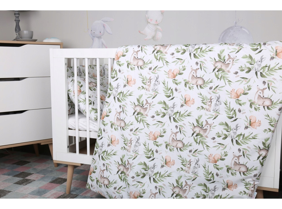 Dětské bavlněné povlečení do postýlky 120x90 cm BABYMAM PREMIUM - Zelená paseka