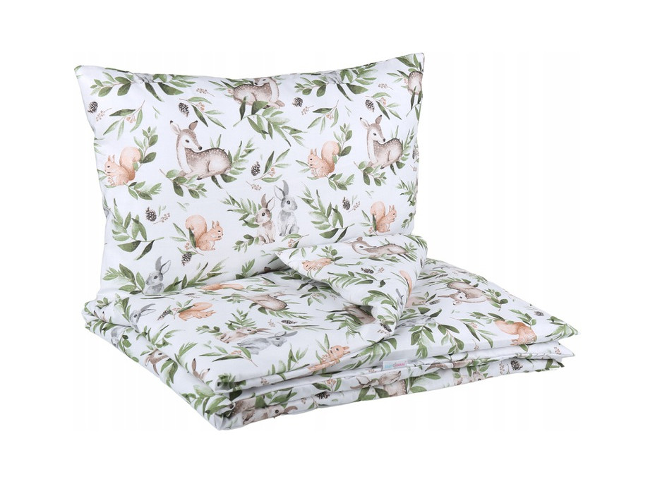 Dětské bavlněné povlečení do postýlky 120x90 cm BABYMAM PREMIUM - Zelená paseka
