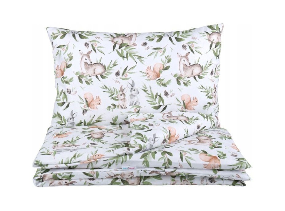 Dětské bavlněné povlečení do postýlky 120x90 cm BABYMAM PREMIUM - Zelená paseka