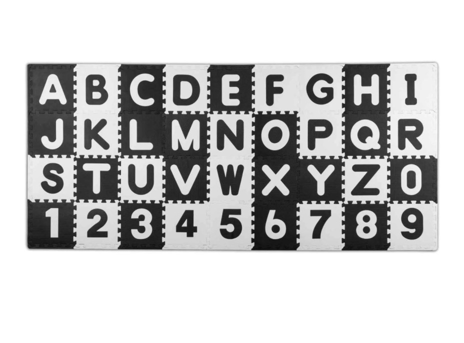 Dětská pěnová podložka PUZZLE písmena a čísla - 30x30 cm
