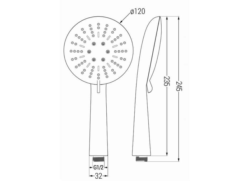 Ruční sprchová hlavice MAXMAX MEXEN R-67 - 3 funkce - 235x120 mm - chromová/bílá, 79567-00