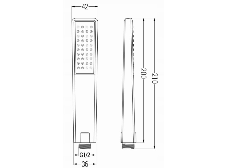 Ruční sprchová hlavice MAXMAX MEXEN R-72 - 1 funkce - 200x42 mm - chromová, 79572-00