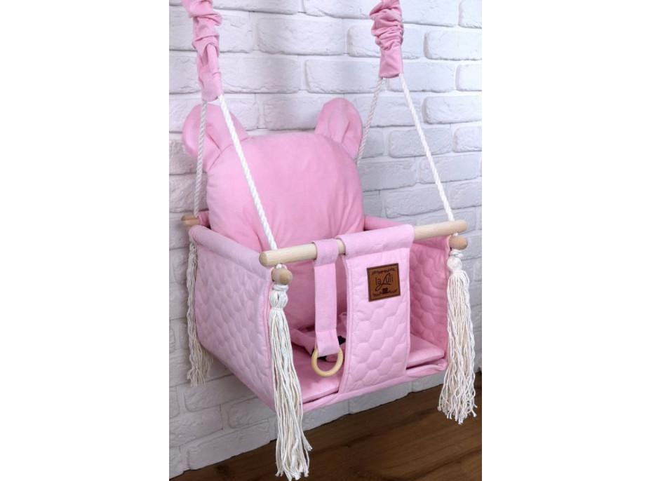 Dětská houpačka VELVET PIKO - SVĚTLE RŮŽOVÁ