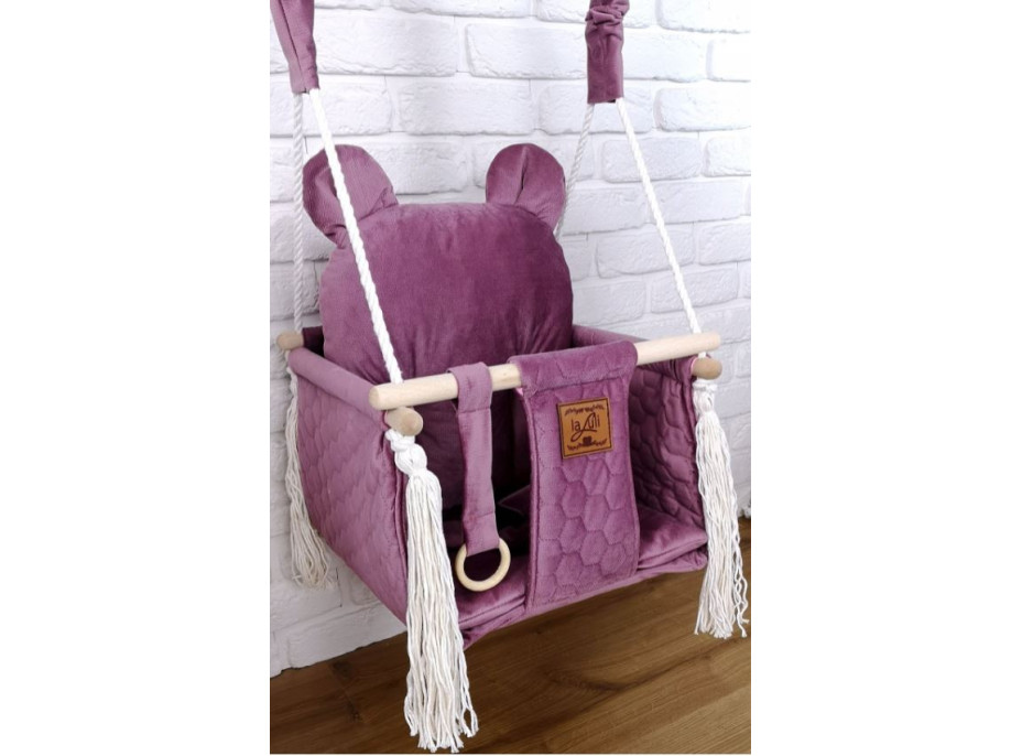Dětská houpačka VELVET PIKO - STARORŮŽOVÁ