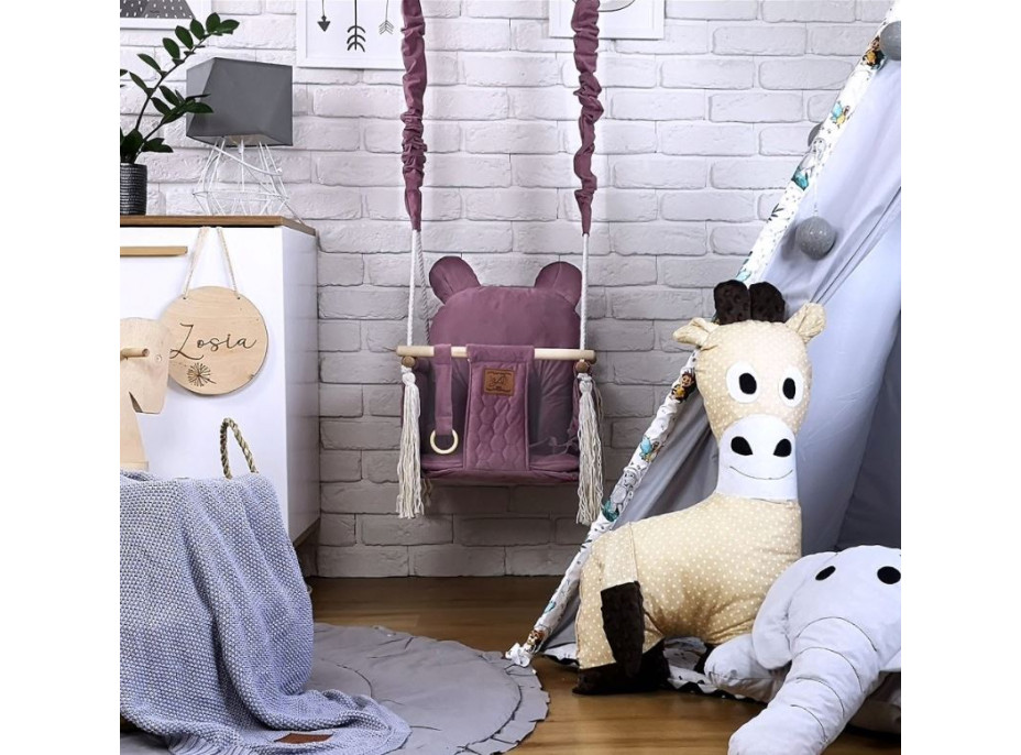 Dětská houpačka VELVET PIKO - STARORŮŽOVÁ