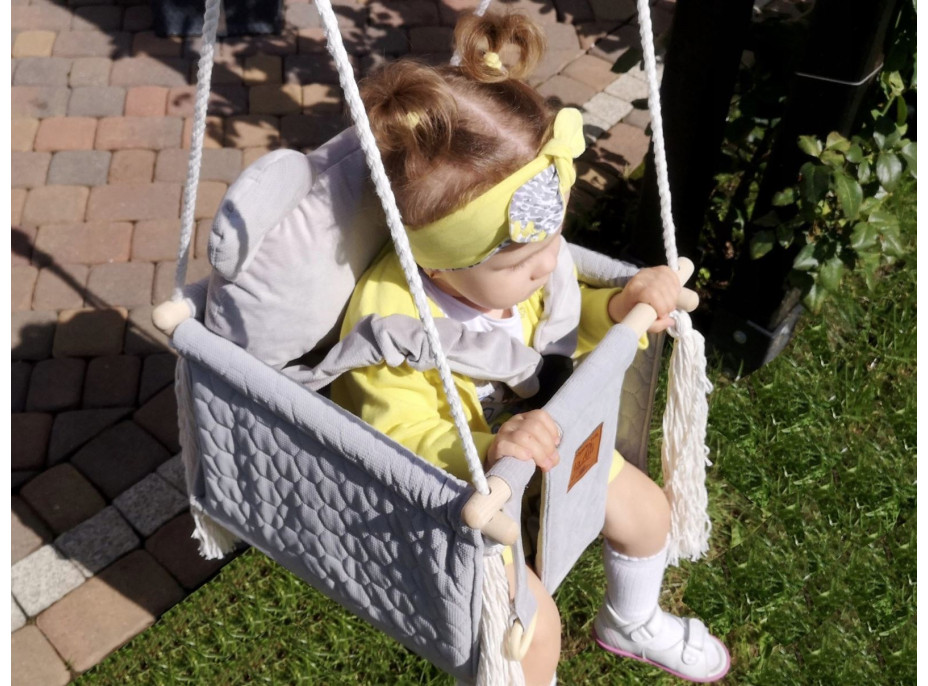 Dětská houpačka VELVET PIKO - SVĚTLE RŮŽOVÁ