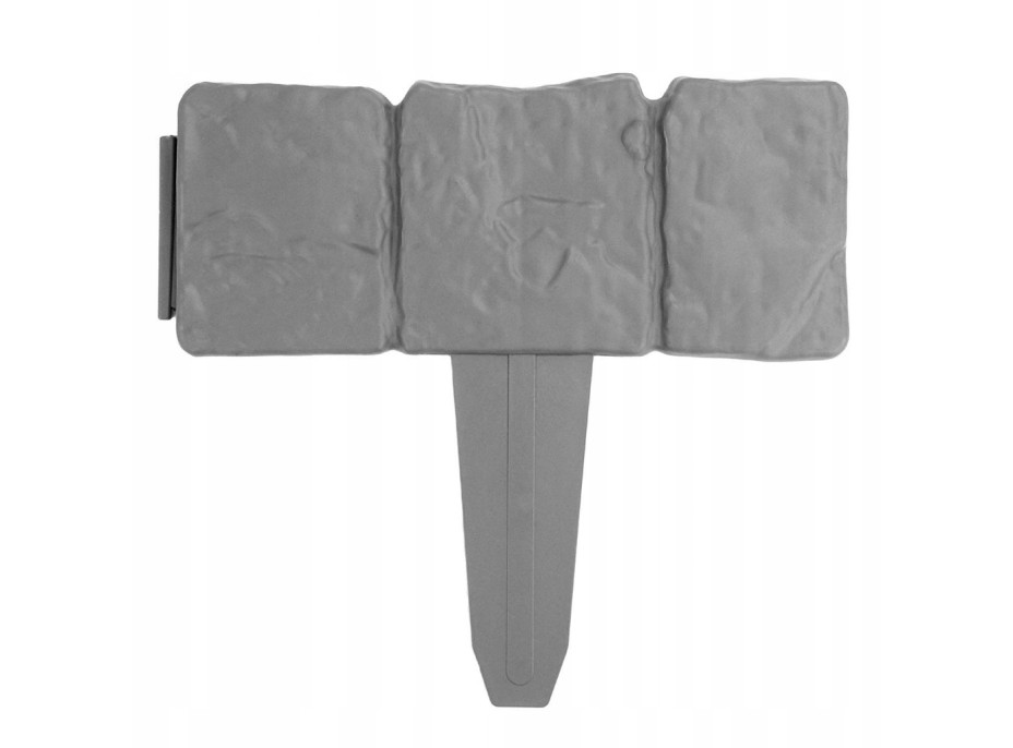Zahradní obrubník ve tvaru kamene - šedý - 10 ks - 250 cm