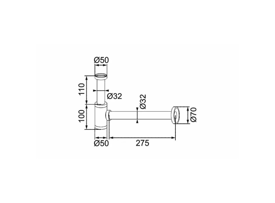 Umyvadlový sifon s click/clack zátkou CALANI - univerzální - světle zlatý