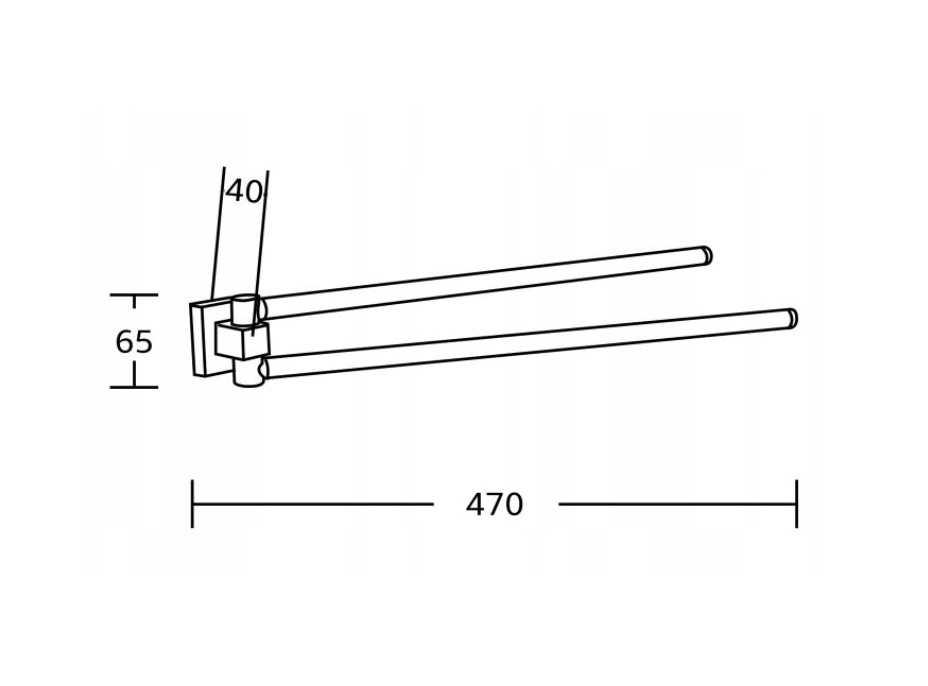 Nástěnný věšák na ručníky MAXMAX MEXEN RUFO - 2 ramenný - chromový, 7050925-00