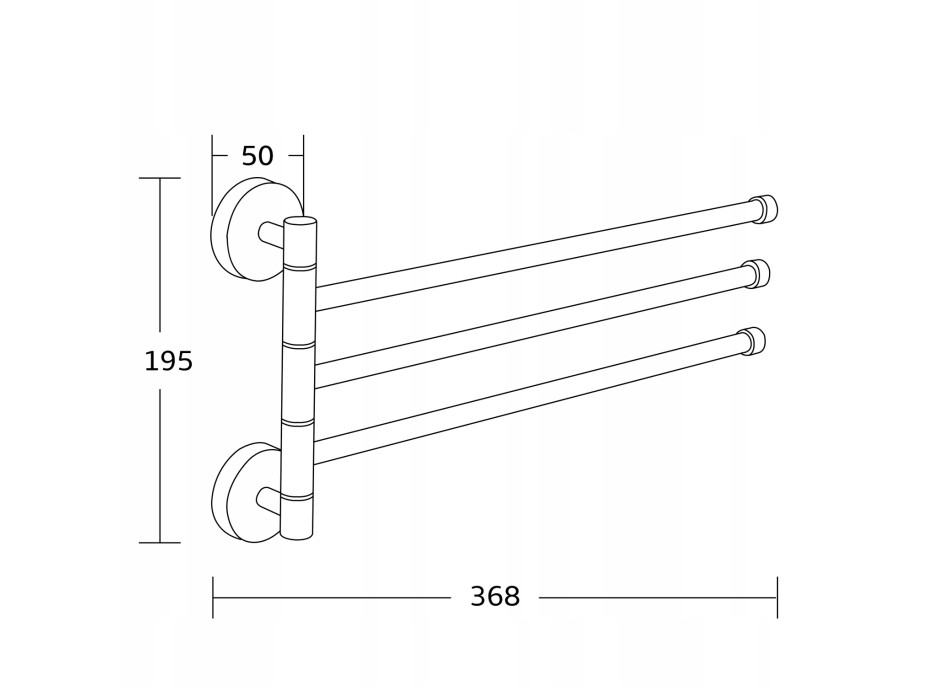 Nástěnný věšák na ručníky MEXEN - 3 ramenný - chromový, 7039243-00