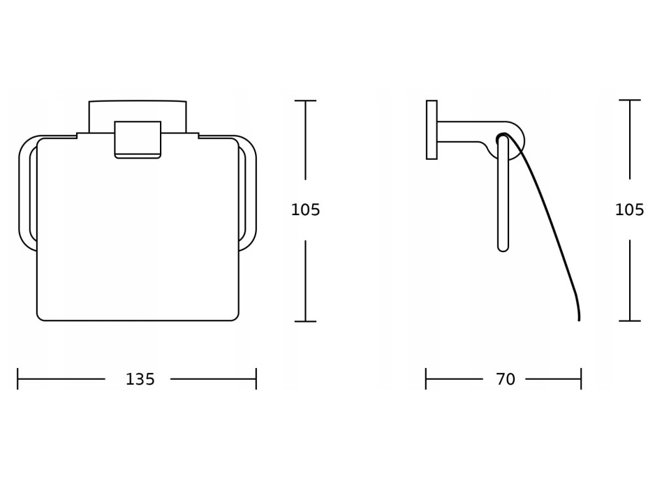 Držák toaletního papíru MAXMAX MEXEN ZOJA s krytem - kovový - chromový, 7019133-00