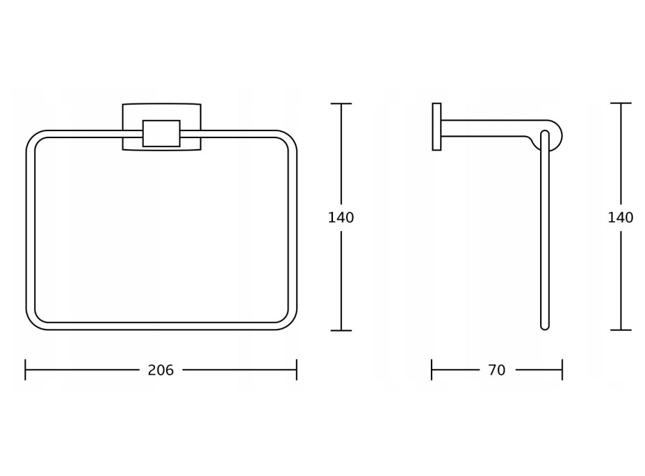 Koupelnový držák na ručníky MAXMAX MEXEN ZOJA - obdélníkový - chromový, 7019132-00