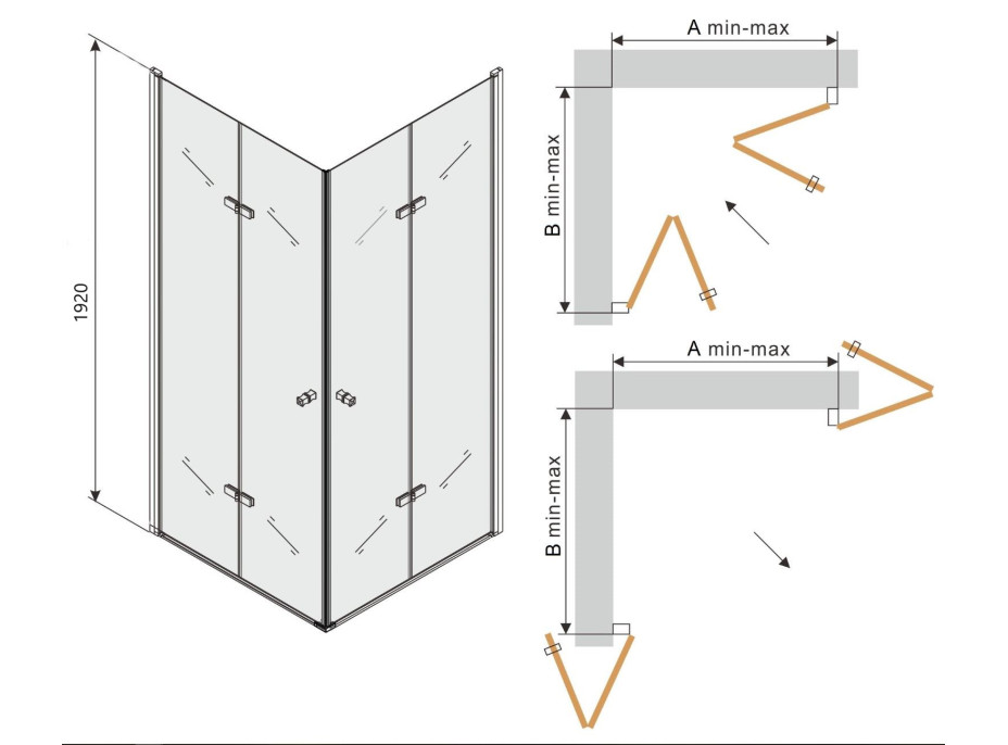 Sprchový kout MEXEN LIMA DUO 90x70 cm