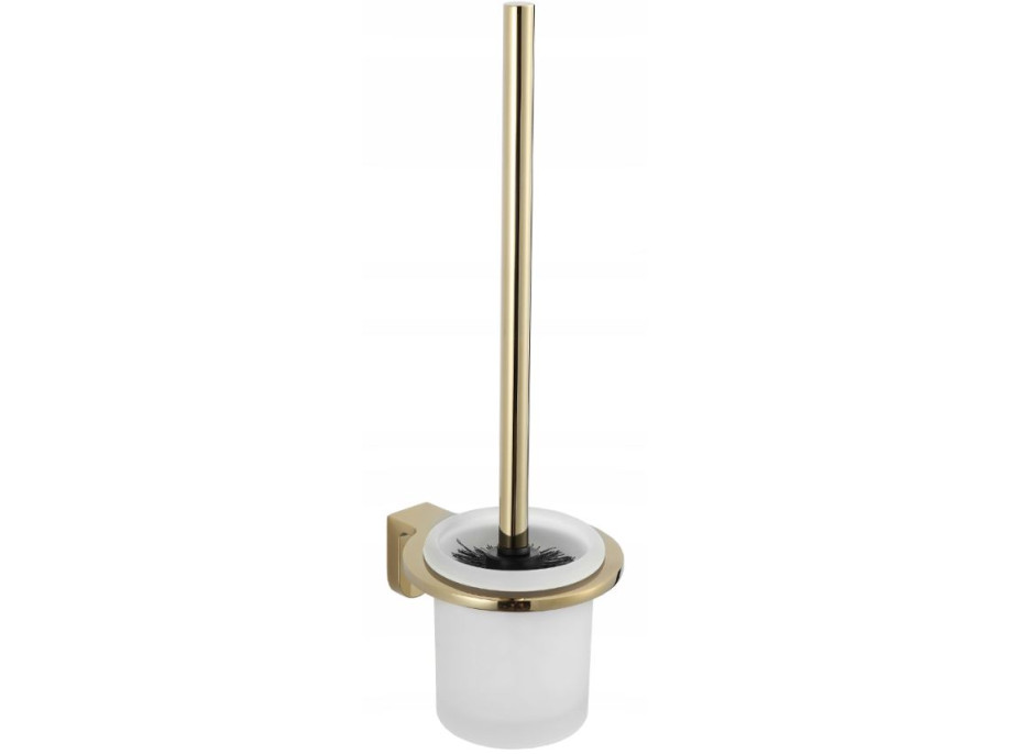 Závěsná WC štětka MAXMAX MEXEN LEA - kov/sklo - zlatá, 7026050-50