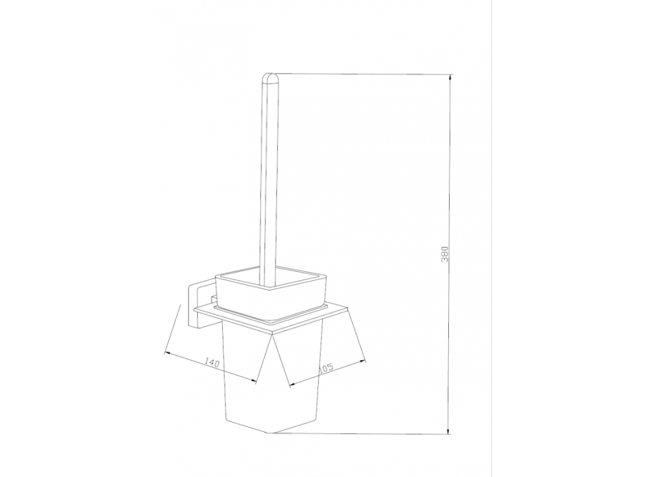 Závěsná WC štětka MEXEN ARNO - kov/sklo - zlatá, 7020750-50