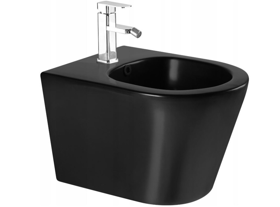 Závěsný bidet RICO 48 cm - černý lesklý