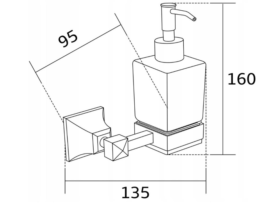 Závěsný dávkovač mýdla MAXMAX MEXEN DALIA s pumpičkou - kov/sklo - chromový, 70173388-00