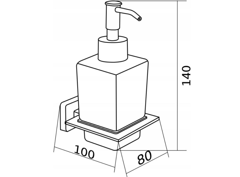 Závěsný dávkovač mýdla MEXEN ARNO s pumpičkou - kov/sklo - zlatý, 70207388-50