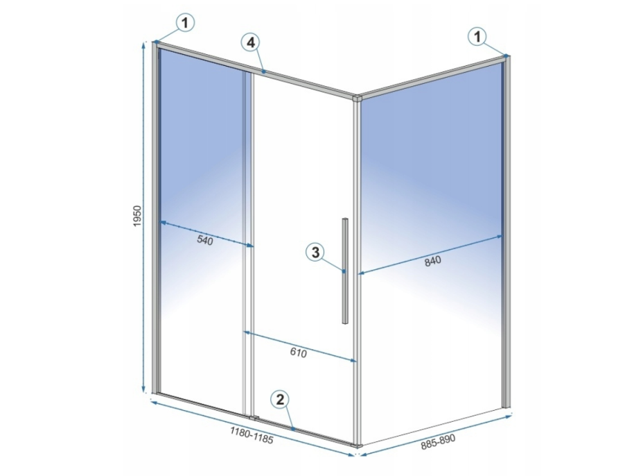 Sprchový kout MAXMAX Rea SOLAR 90x90 cm - zlatý
